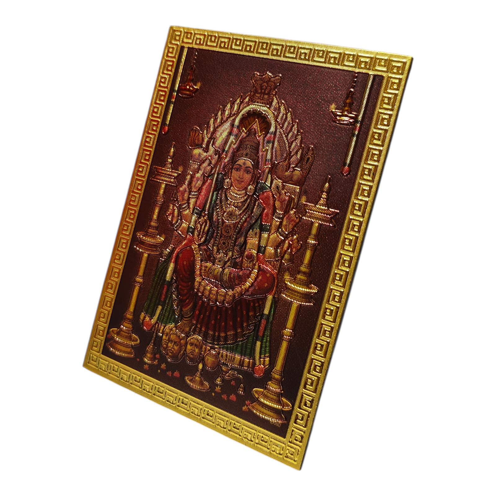 Samayapuram Temple Moolavr Mariamman Photo Fridge Magnet  - Souvenir & Divine Décor 6.25 X 8.5 Cms