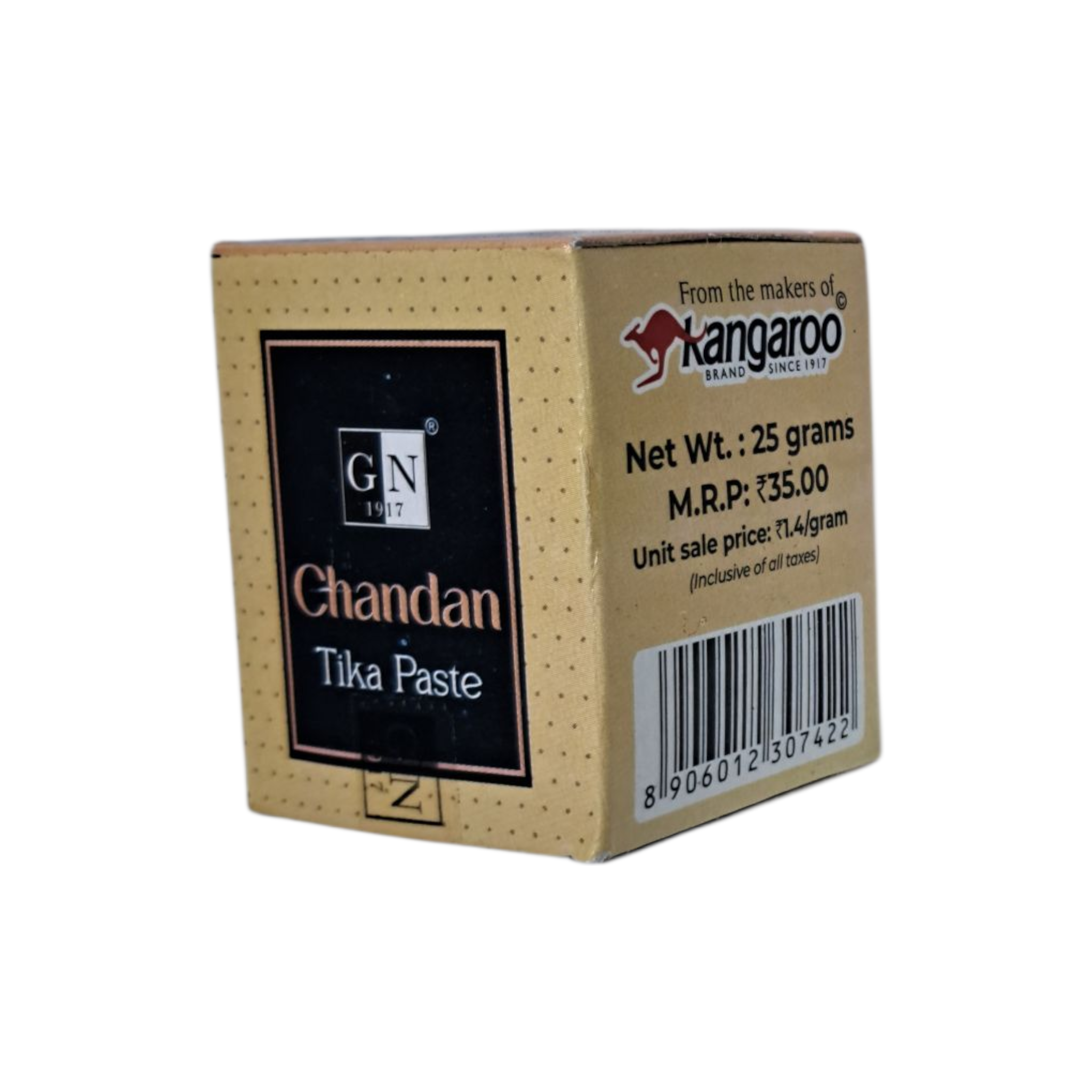 GN Kangaroo Chandan Tika Paste 25g – Pure Sandalwood Paste for Pooja, Tilak & Spiritual Use