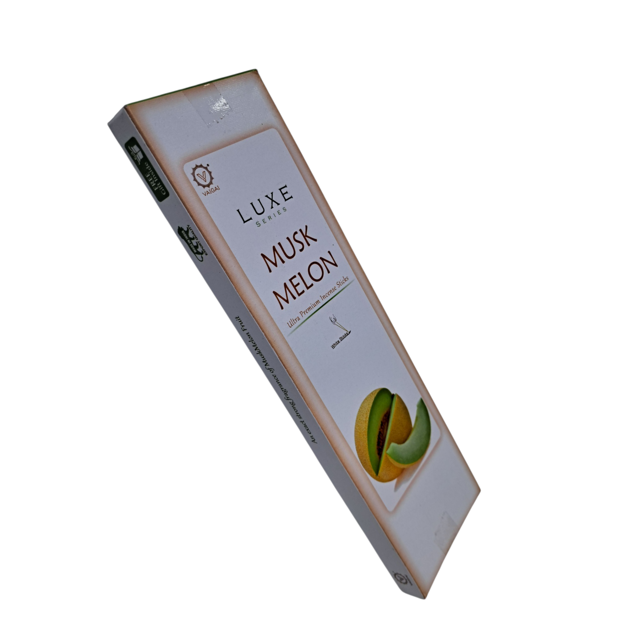Luxe Musk Melon Ultra-Premium White Incense Sticks -Refreshing Fruity Aroma for Meditation & Home Fragrance