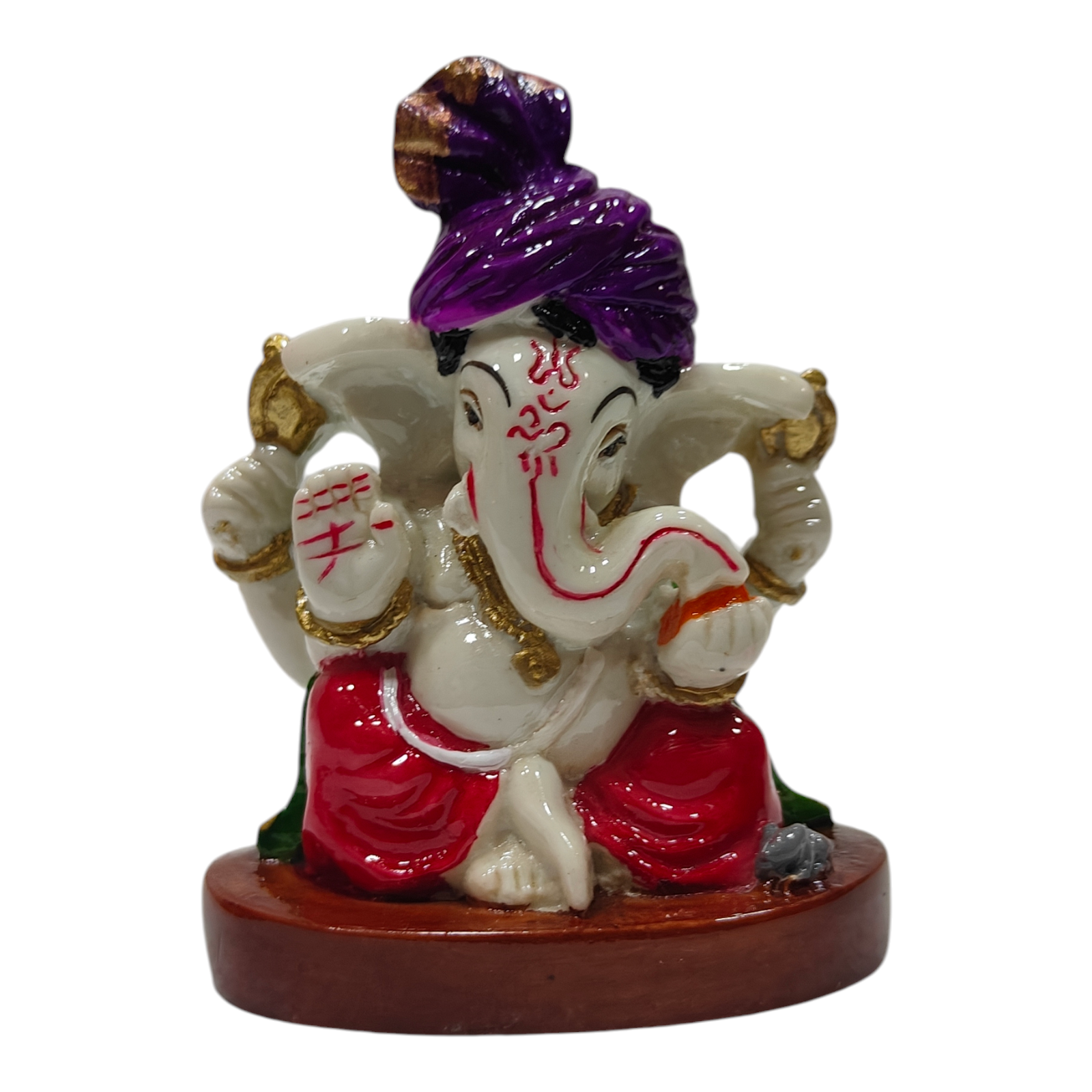 Mini Turban Ganesh Idol ML 7 size 3 inches - Religious return gifts for Ganesh Chaturthi & Navratri Golu Celebrations