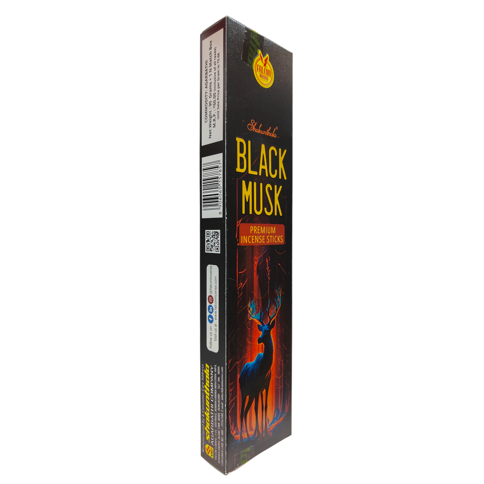 Shakunthala Black Musk Premium Incense Sticks -  Indian Traditional Kasturi Agarbatti for Pooja rituals