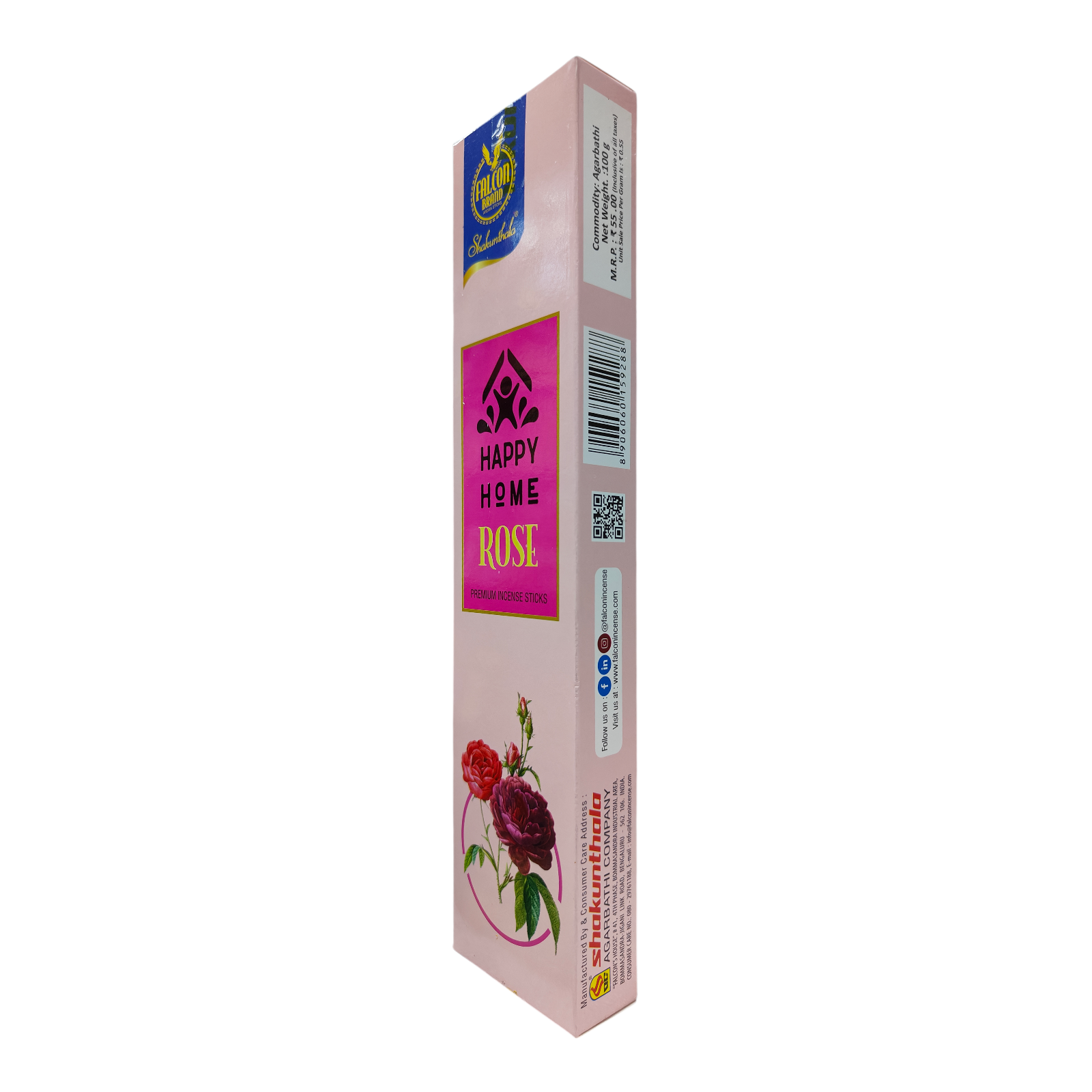 Shakunthala Happy Home Rose Premium Incense Sticks - Gulab Flavour Agarbatti for Home & Temple Fragrance