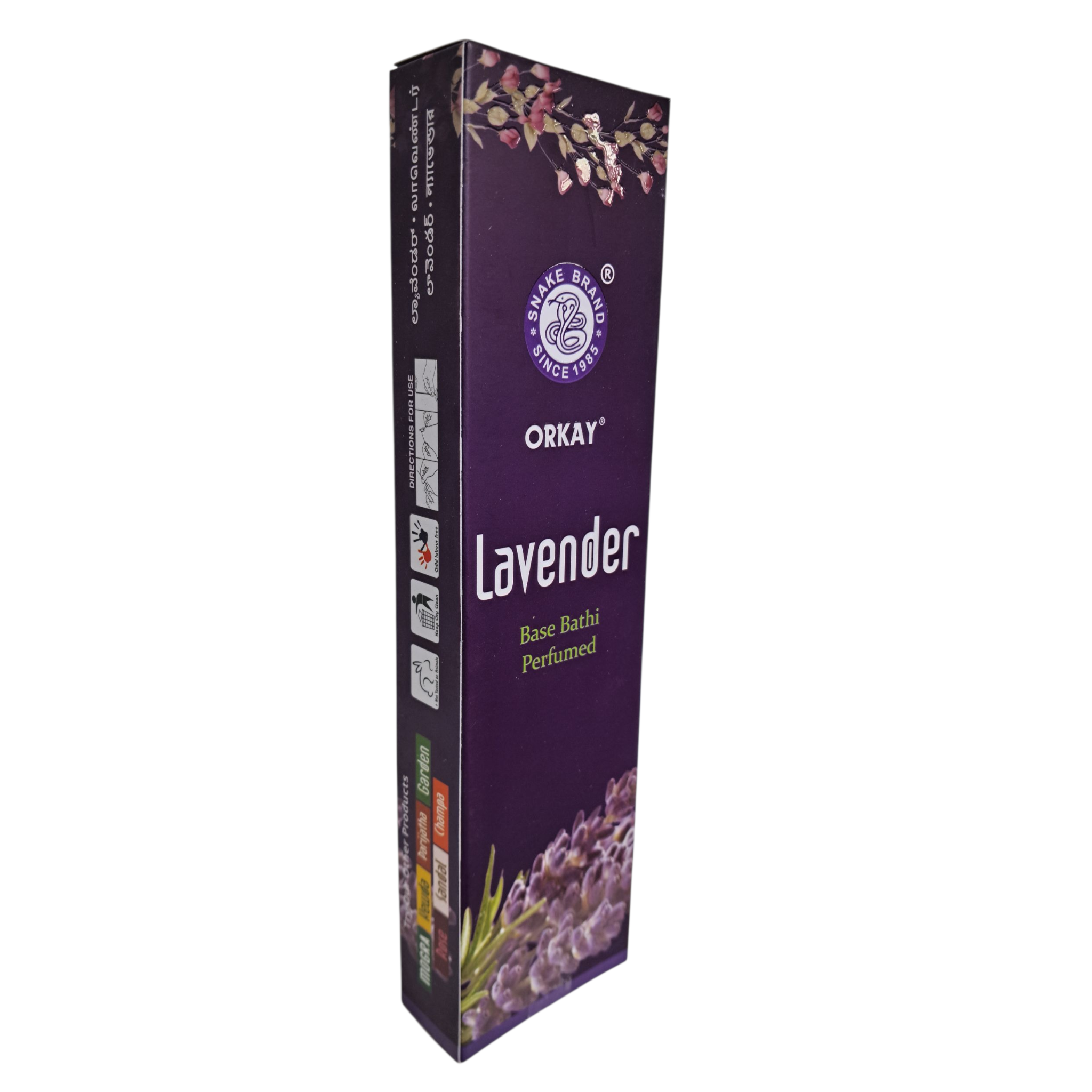 Orkay Lavender Perfumed Base Bathi - Premium Floral Natural Fragrance Incense sticks for Pooja, Meditation & Yoga