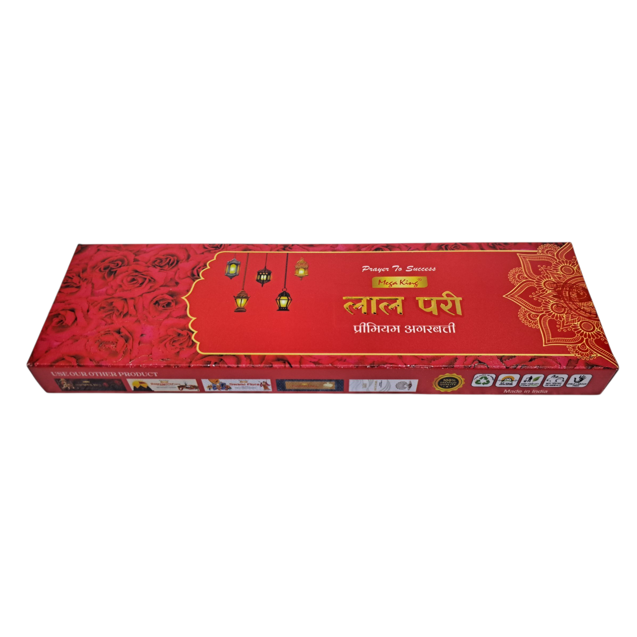 Mega King Laal Pari Premium Incense Sticks -Long-Lasting Natural Floral Fragrance Agarbathi for Pooja & Celebrations