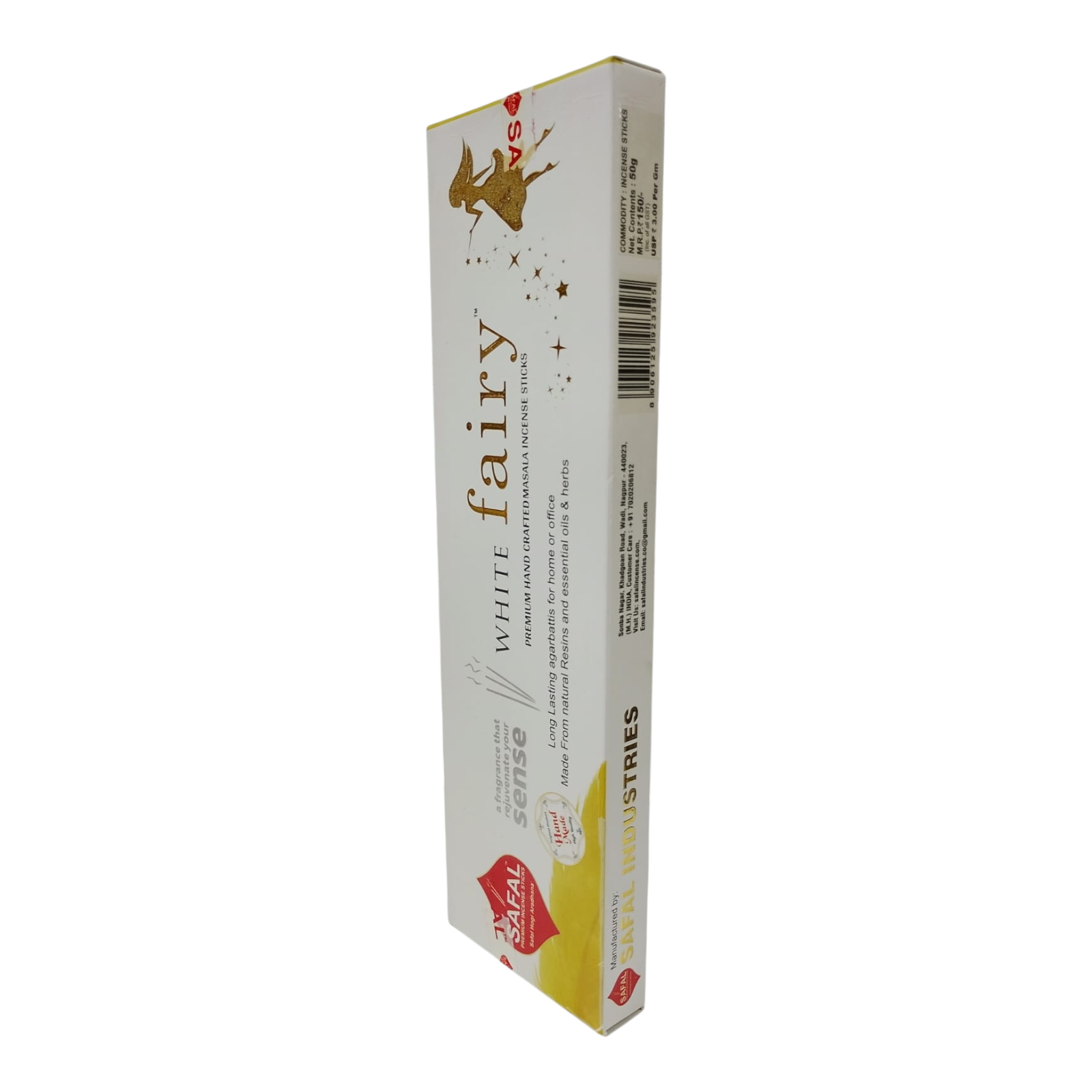 Safal White Fairy Premium Hand Crafted Masala Incense Sticks - Refreshing Aroma