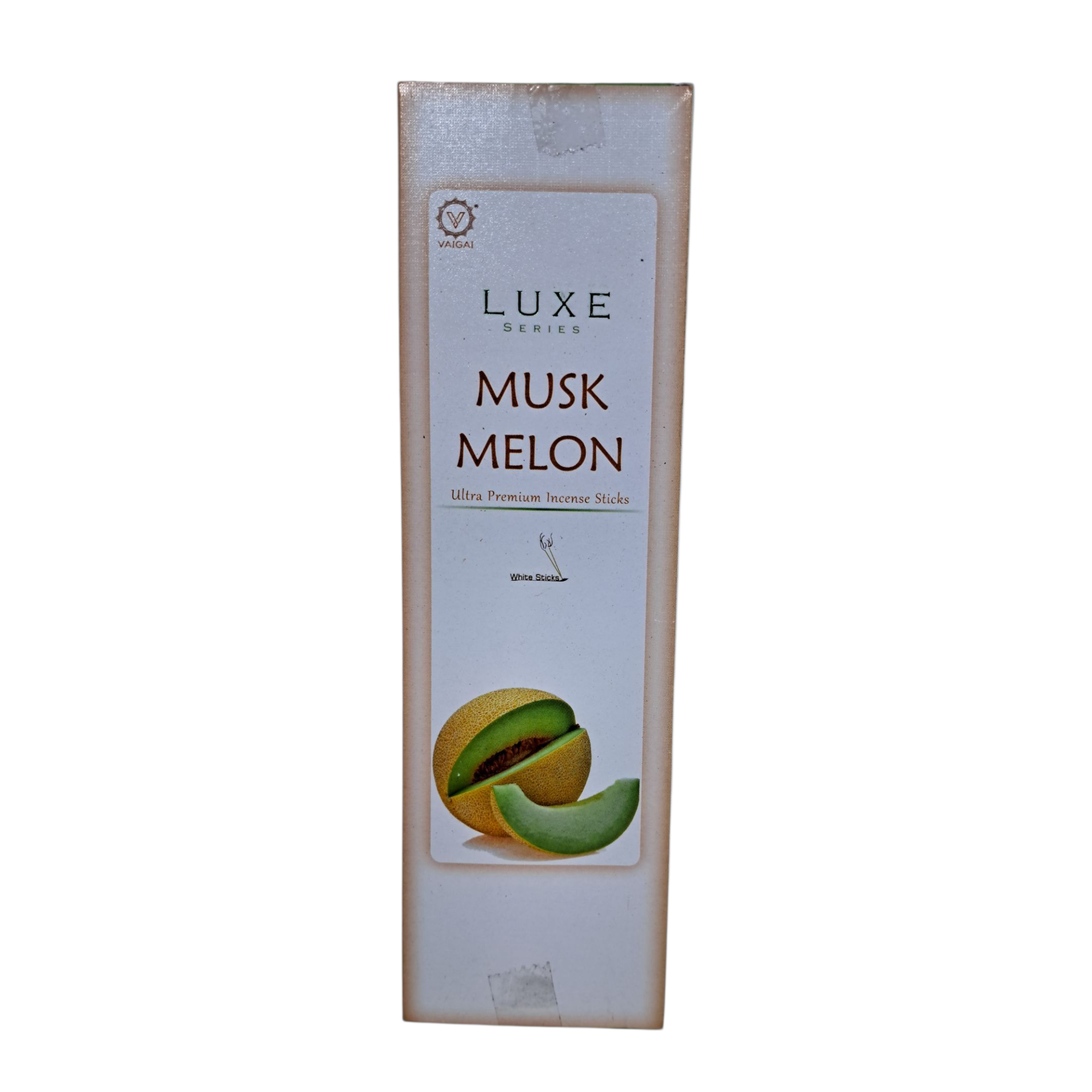 Luxe Musk Melon Ultra-Premium White Incense Sticks -Refreshing Fruity Aroma for Meditation & Home Fragrance