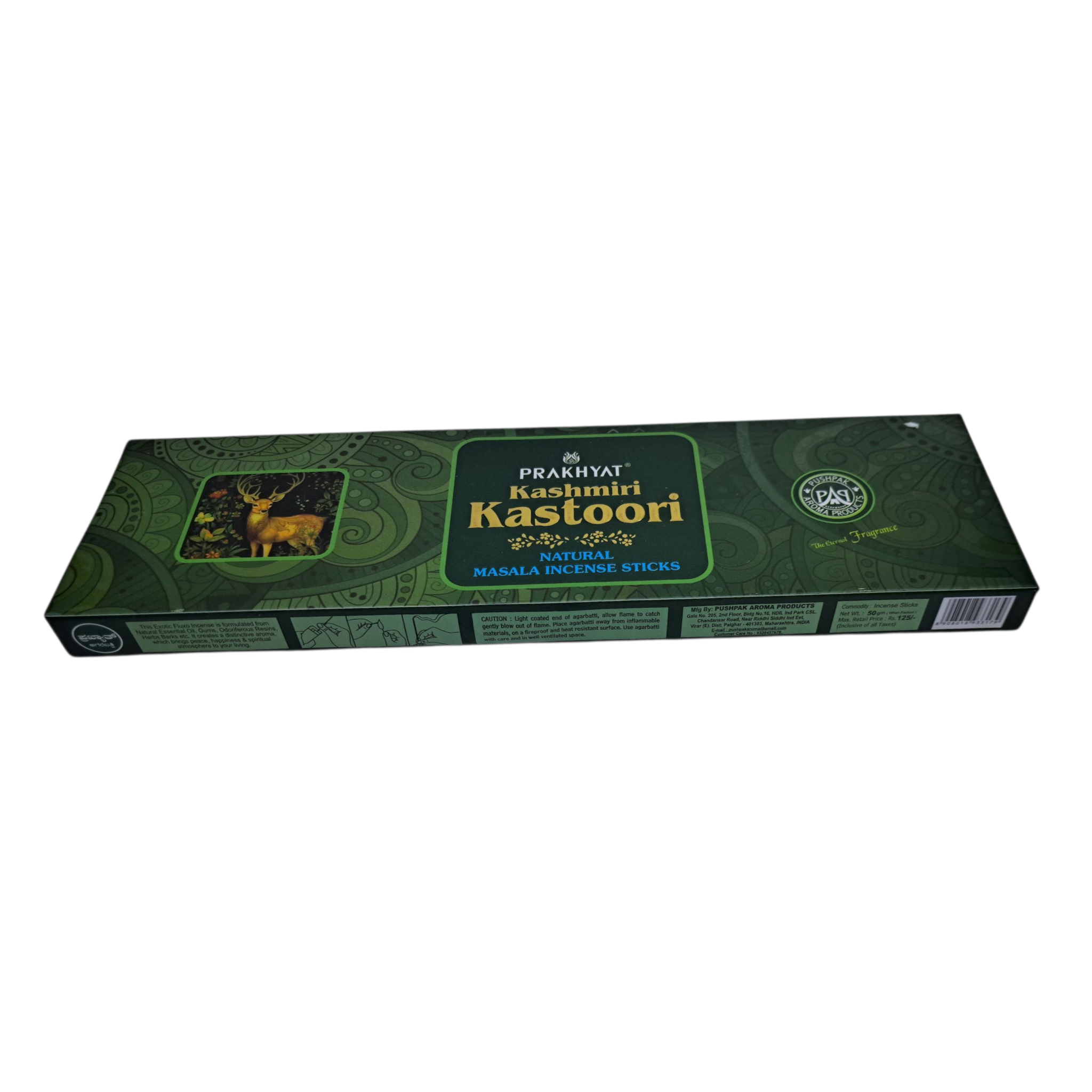 Prakhyat Kashmiri Kastoori Natural Masala Incense Sticks -Hand-Rolled Herba Musk Fragrance  Agarbatti