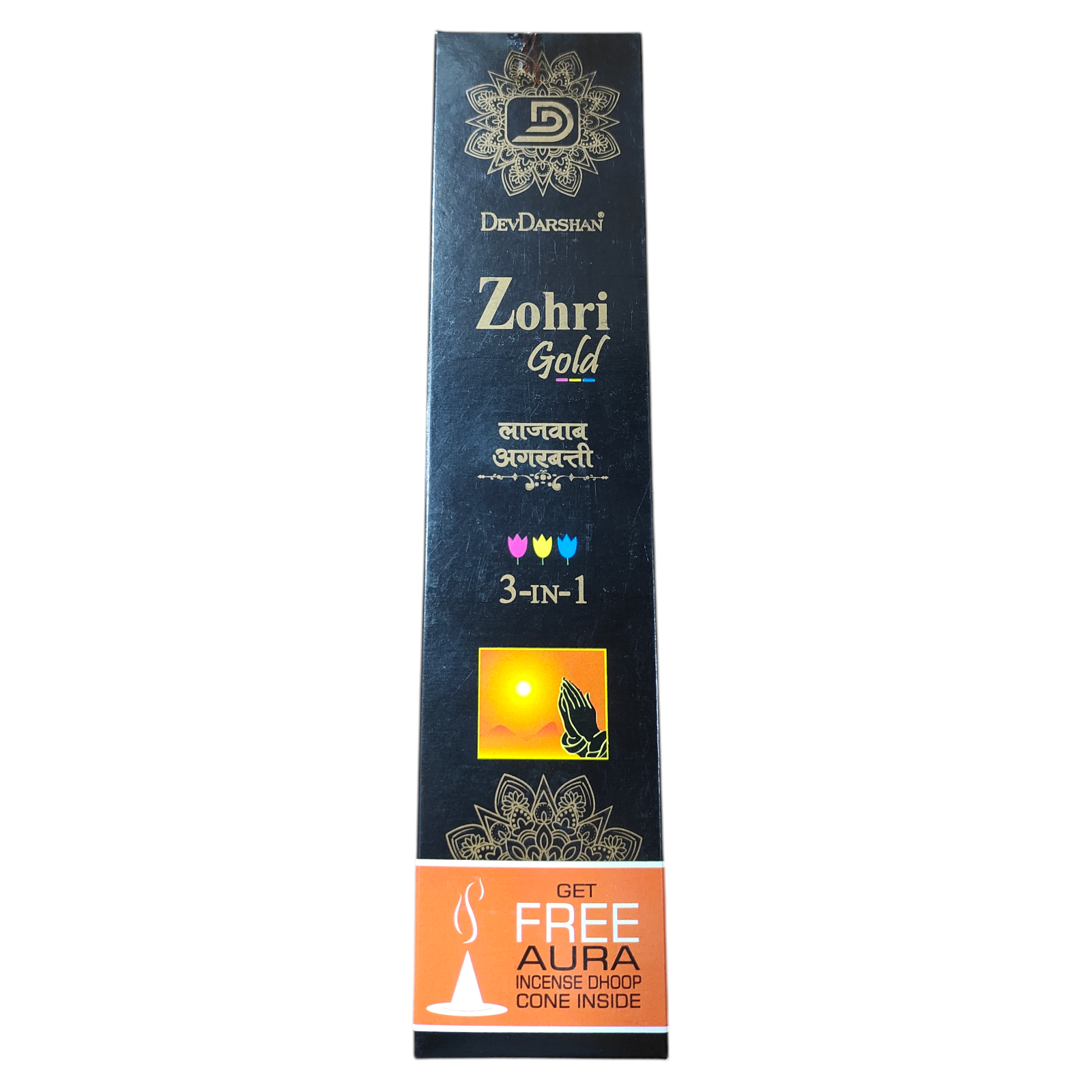 DevDarshan Zohri Gold 3 in 1 Lajawab Incense Sticks - unmatched aroma for Pooja & Celebration