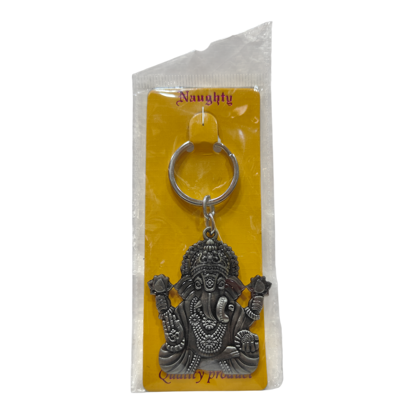 Sri Ganesh Silver Antique Key Chain - Auspicious Return gift for Children