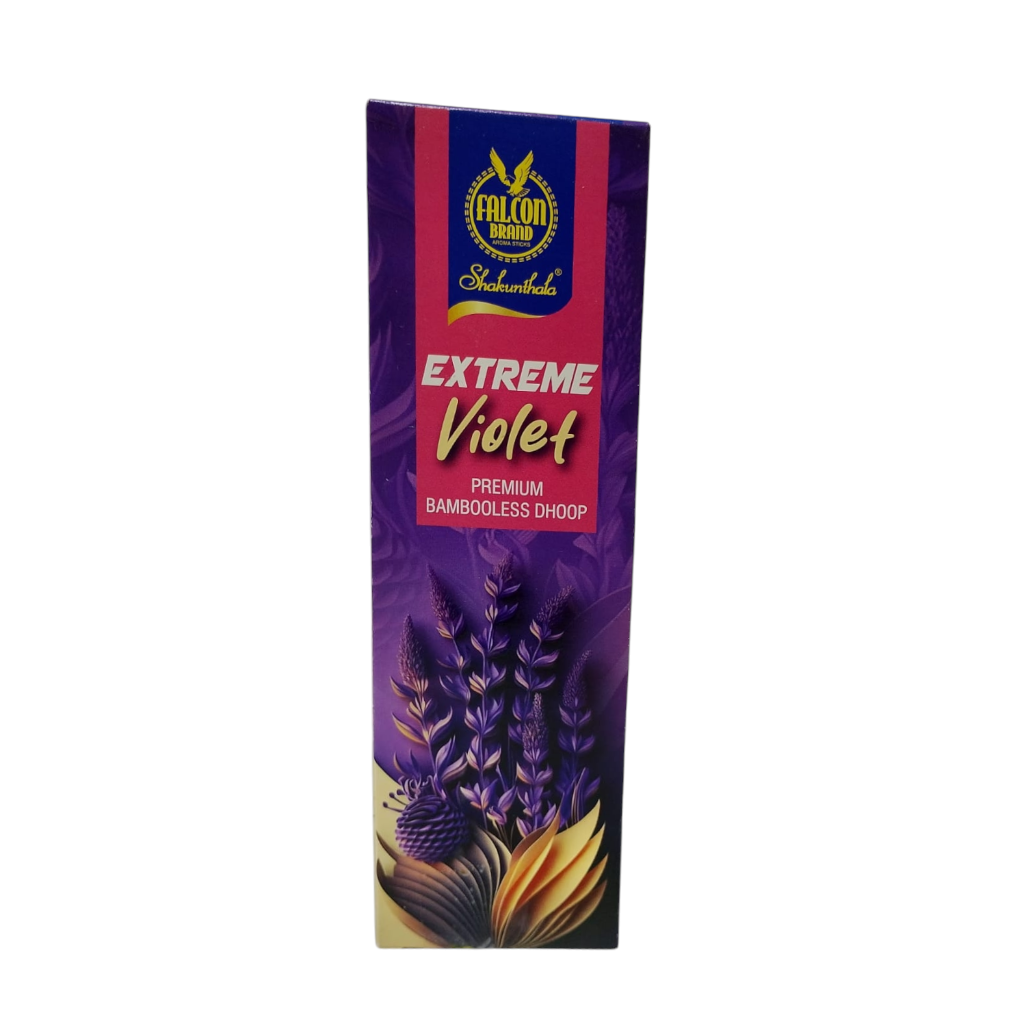 Falcon Brand Extreme Violet Premium Bambooless Dhoop Sticks - 100% Charcoal Free -