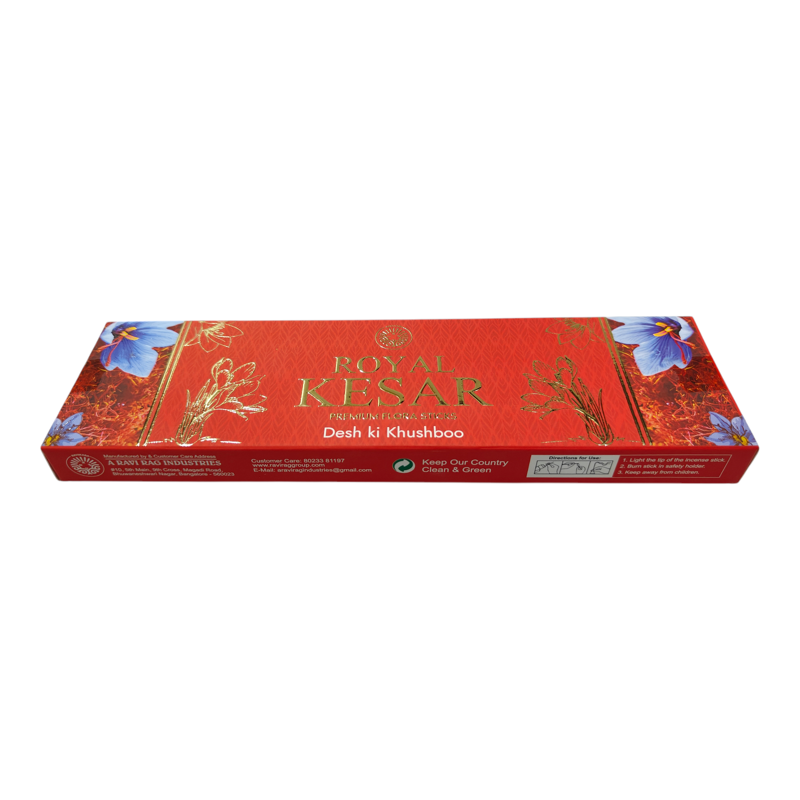 Ravi Rag Royal Kesar Premium Flora Sticks - traditional temple-style  Saffron fragrance