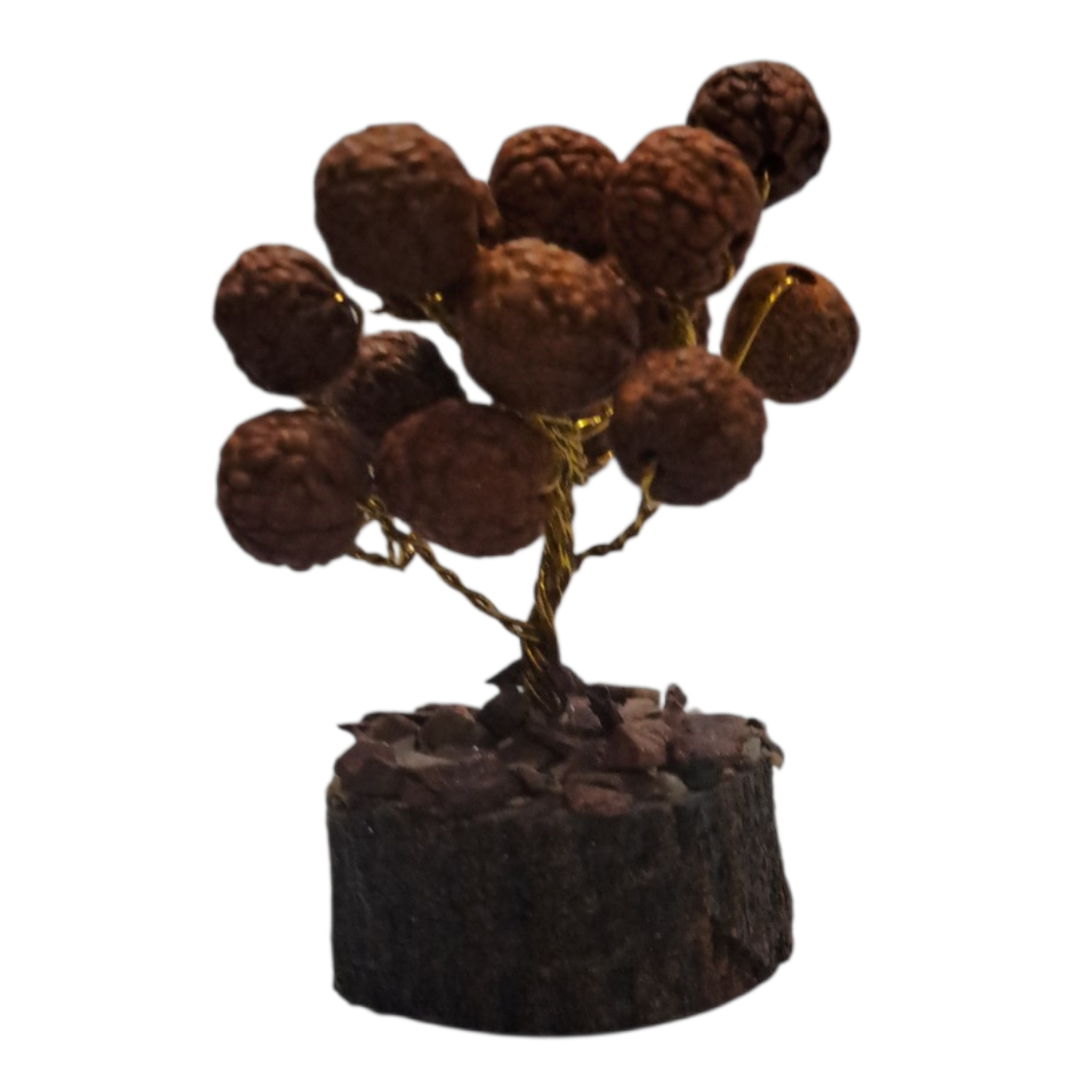 Wooden Décor Tree with Rudraksh Beads - display symbol of spiritual inspiration