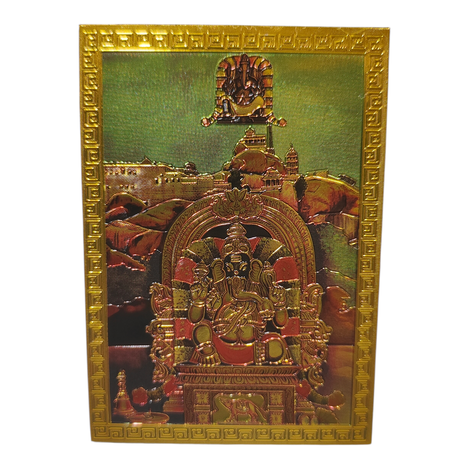 Trichy Uchi Pillayar Kovil Magnet - Malaikottai Temple Souvenir & Divine Décor 6.25 X 8.5 Cms