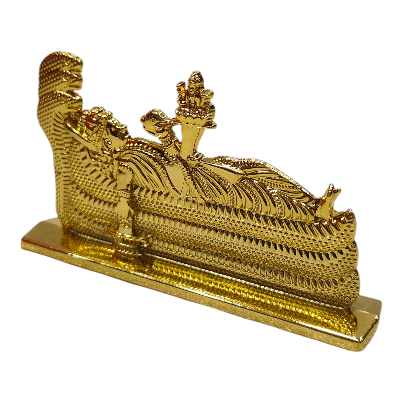 Sri Ranganatha Golden shining Car Dashboard Showpiece -Divine Vishnu Décor & Spiritual Gifting