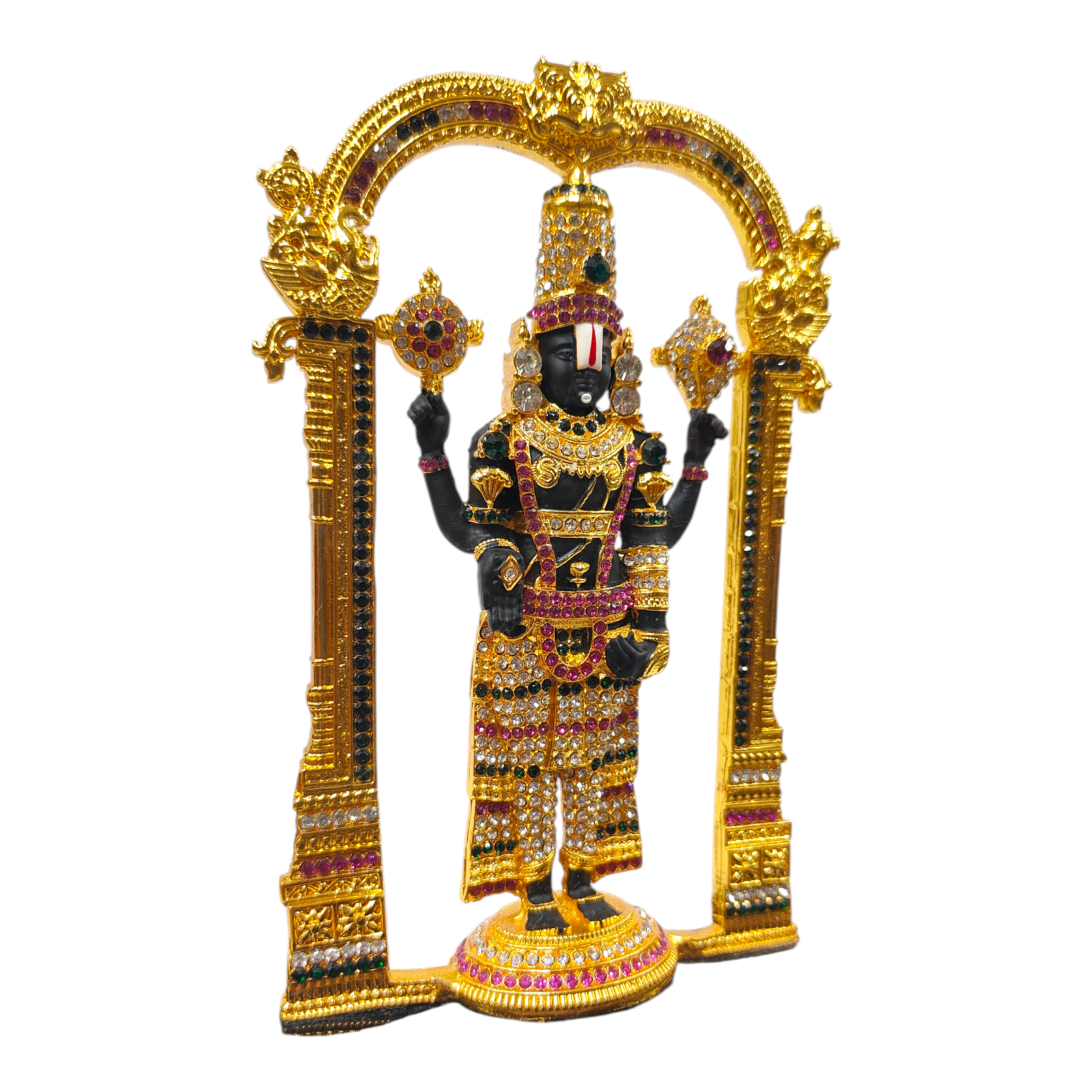 Tirupati  Balaji White colour Stone Work Decorative Fibre  Idol for Home & Spiritual decorative and devotional Show Piece 8 inches
