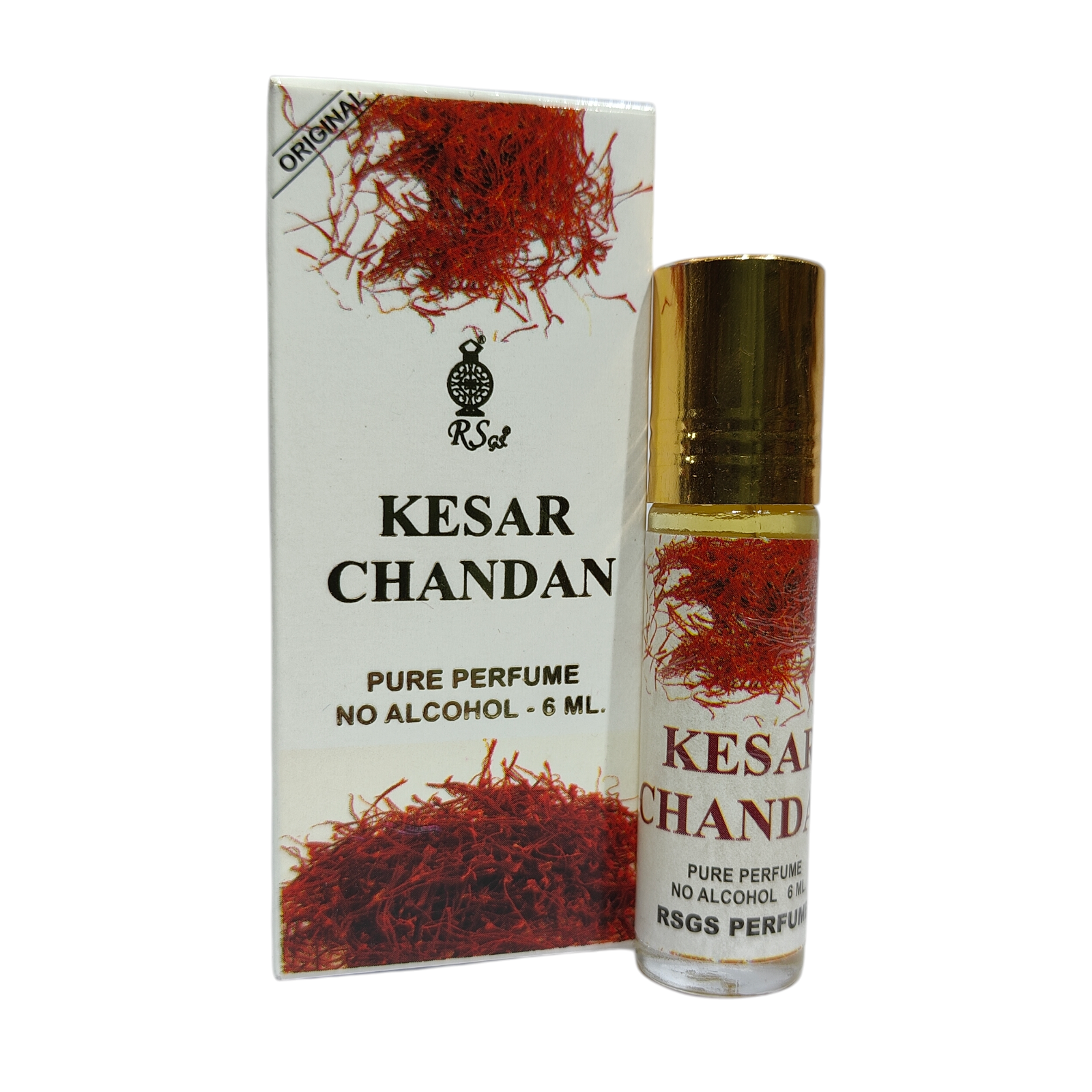 RSGS Perfume Kesar Chandan Attar Roll on 6ml -   Luxury refreshing Scent for Personal wear & Pooja