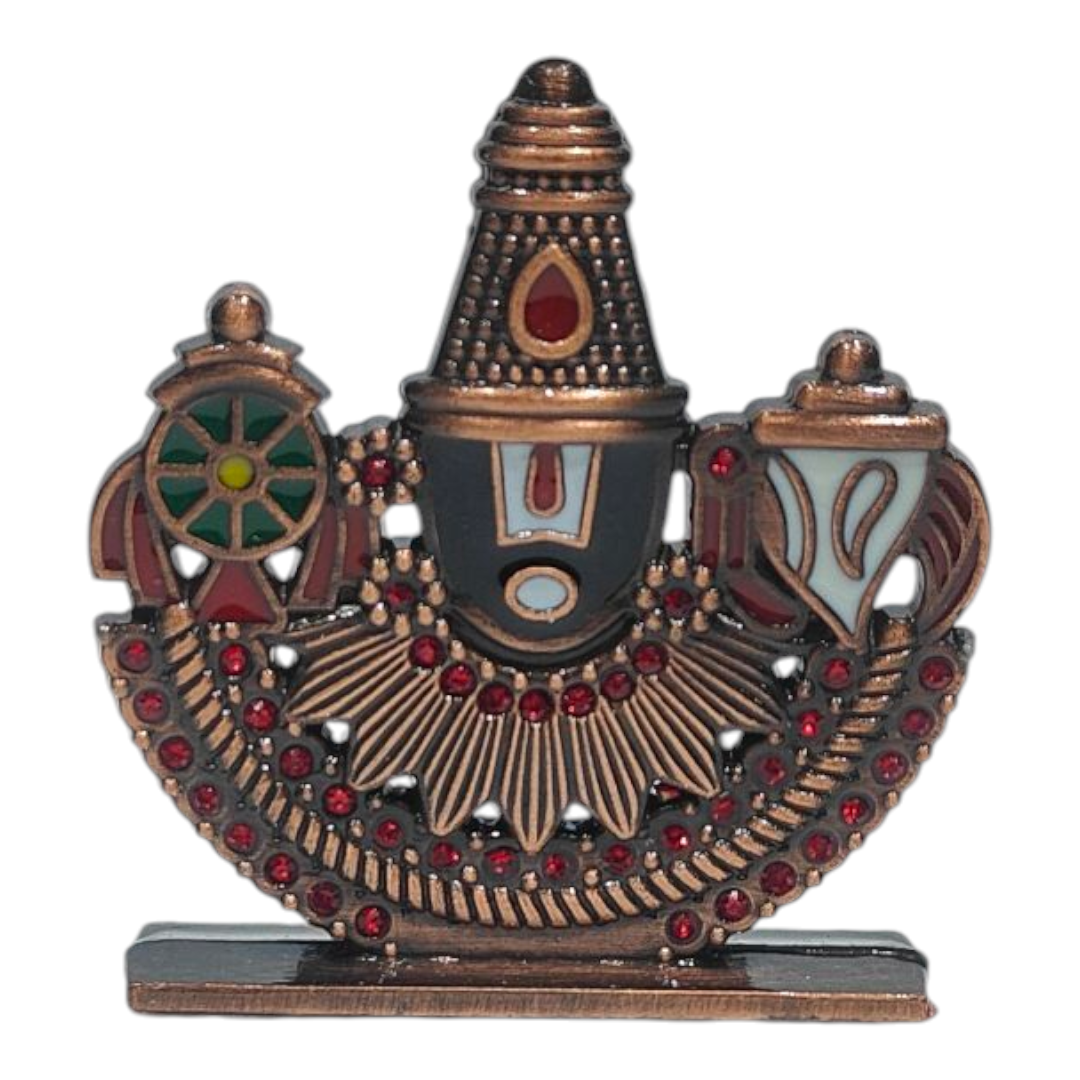 Sri Venkatachalapathi Holy Face antique finish Stone decorative Car Dashboard show piece - Pooja Worship & spiritual Gift