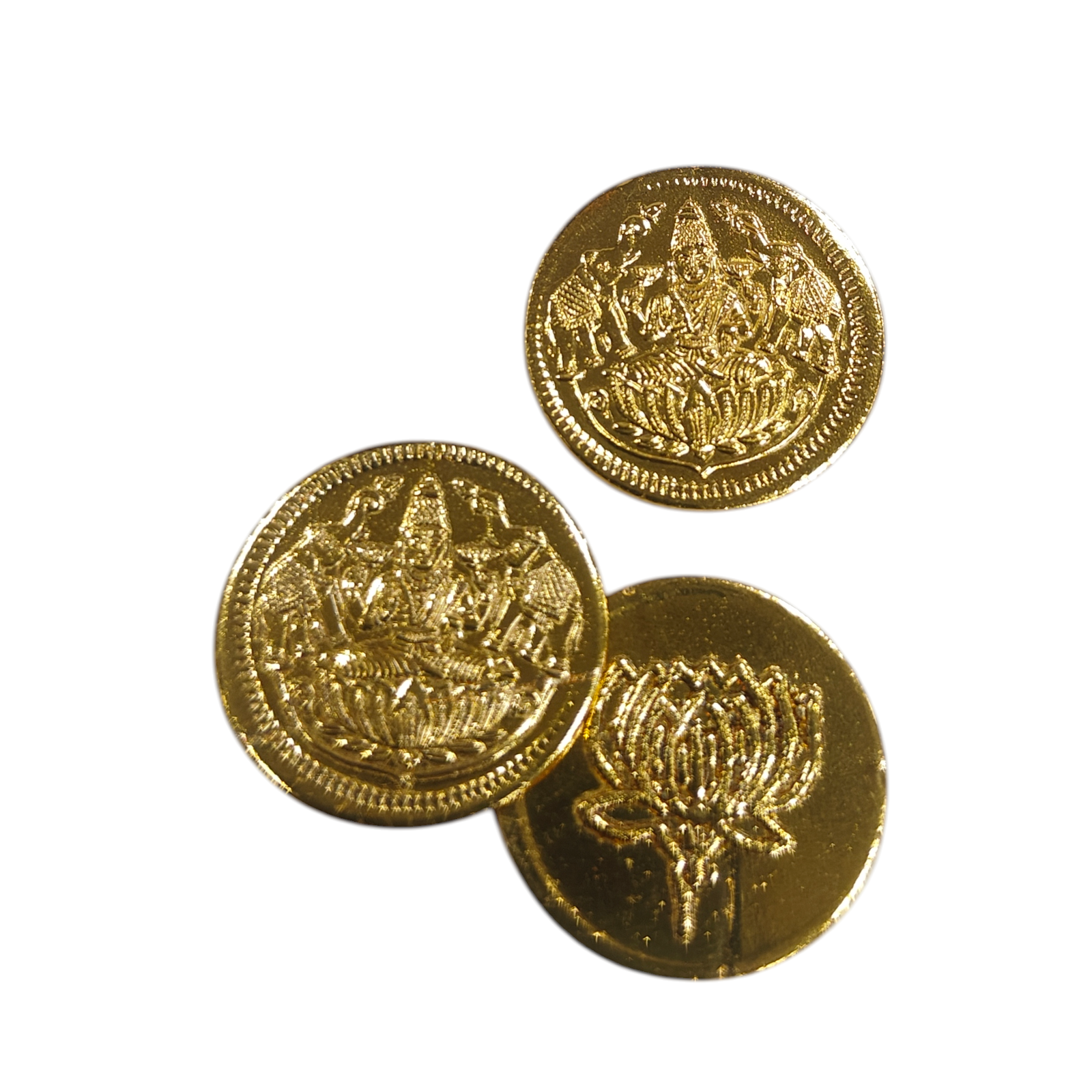Gold Plated Mahalakshmi Thamarai Embossed 108 Coins set 2 & 5 gms - Auspicious Hindu Spiritual Pooja Set