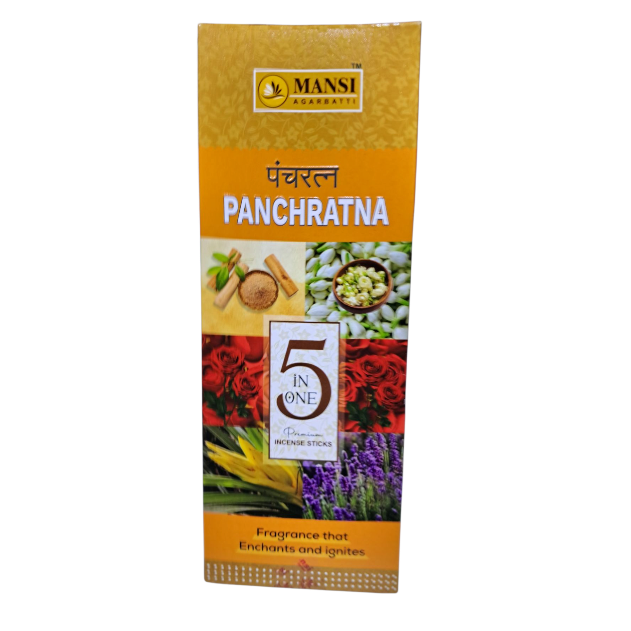 Mansi Pancharatna 5‑in‑One Premium Incense Sticks Natural Charcoal-free Masala Agarbatti