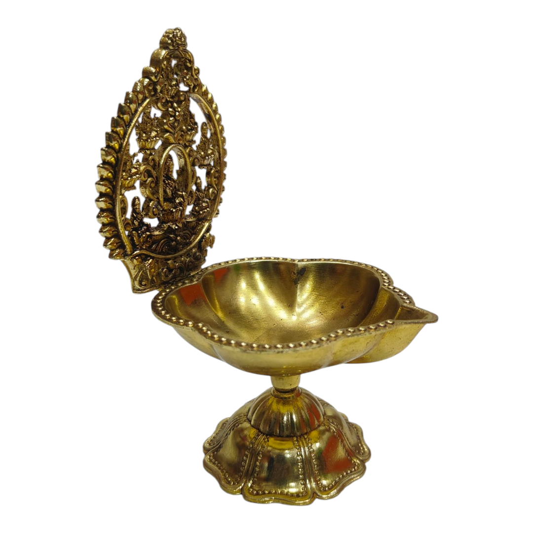 Ashtalakshmi Light Weight Brass Antique Deep - Floral Design Spiritual Gift &  Decoration