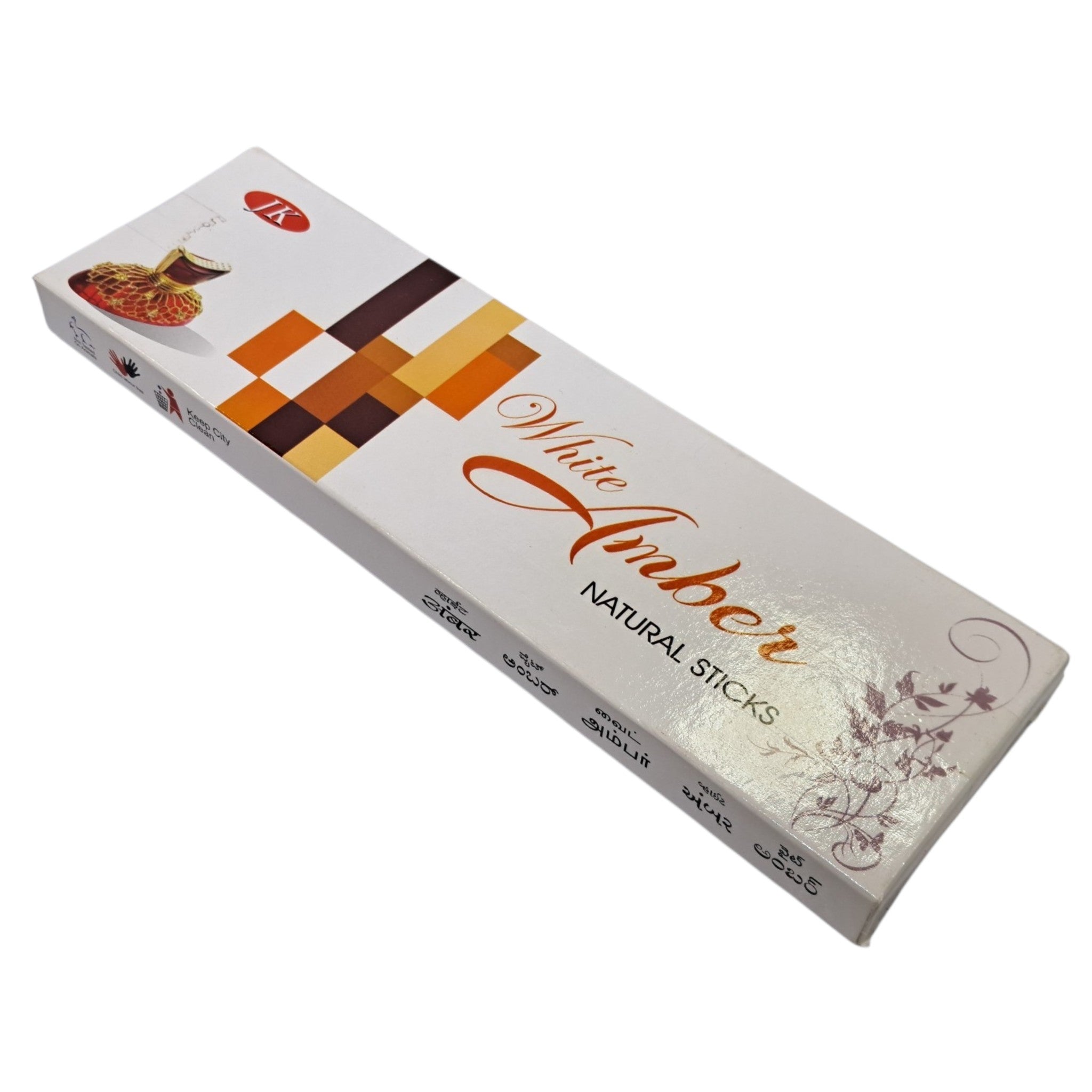 JK White Amber Natural Sticks - Natural Incense for Pooja and Yoga