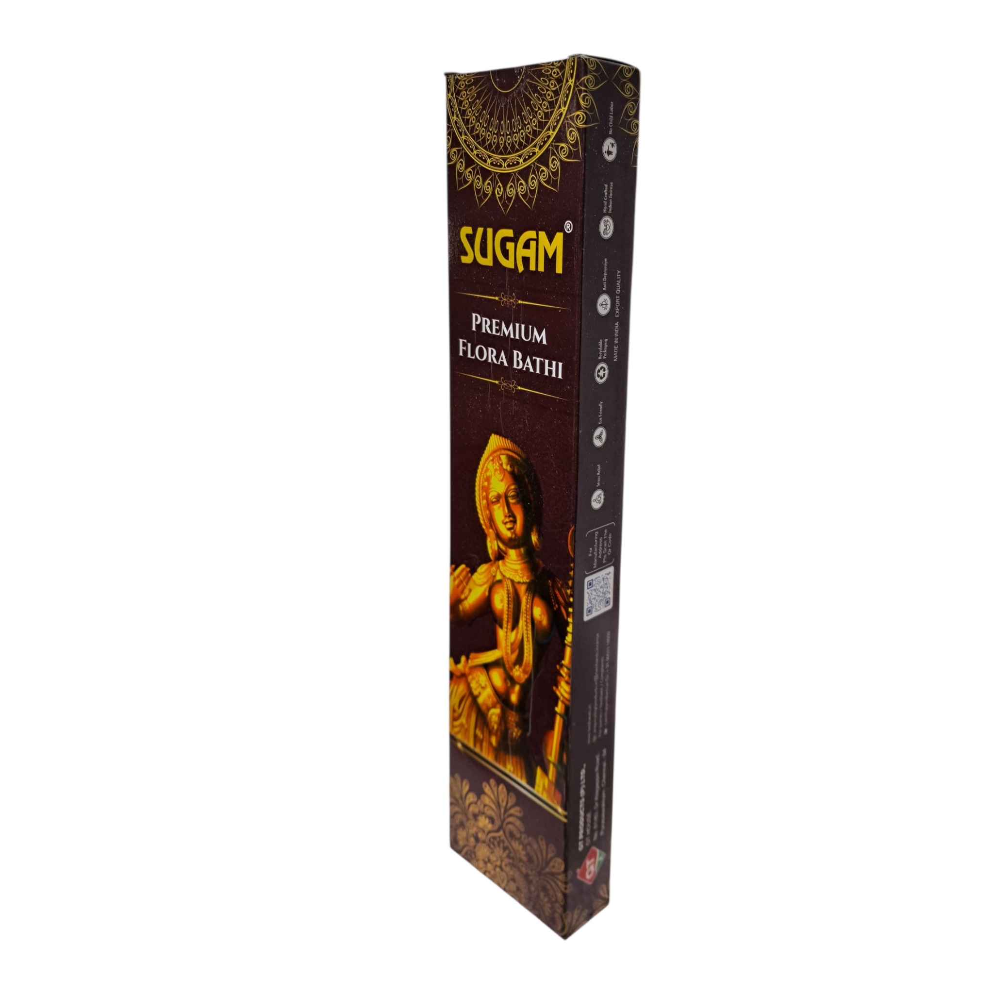 GT Sugam Premium Flora Bathi - Hand-Rolled Natural Incense Sticks for Pooja