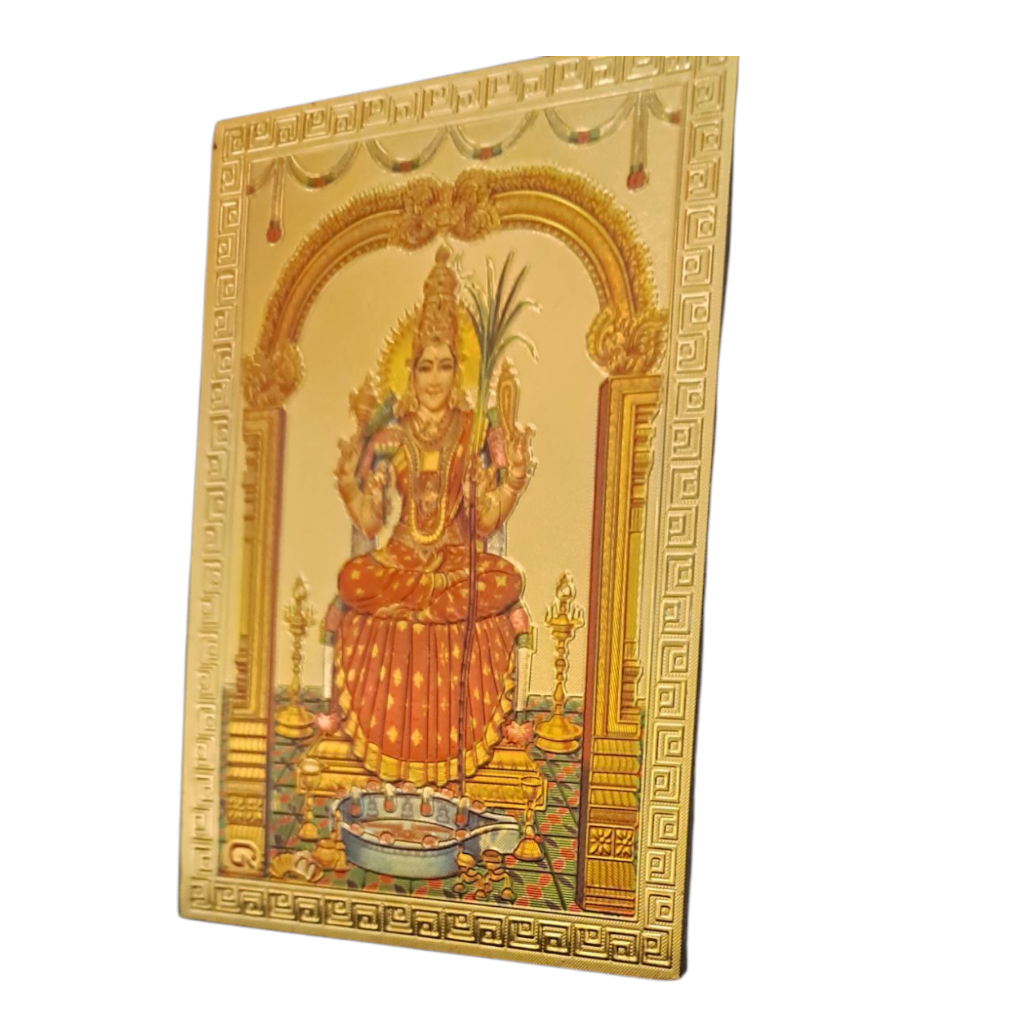 Kamakshi Amman Fridge Magnet Divine Decorative Souvenir 6.25 X 8.5 Cms