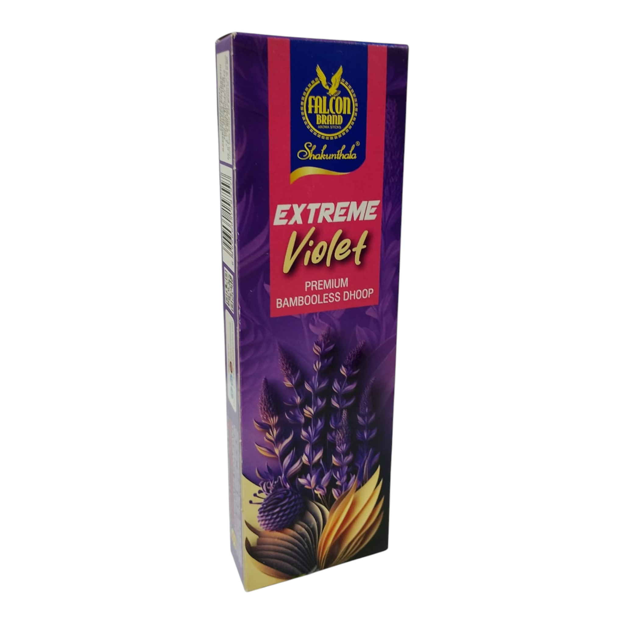 Falcon Brand Extreme Violet Premium Bambooless Dhoop Sticks - 100% Charcoal Free -