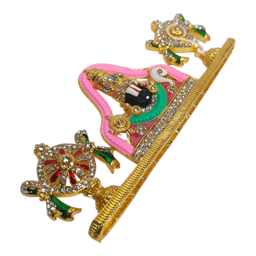 Srinivasa Perumal Stone Studded with Shanku Chakram – Home, Car Décor & Spiritual Gift