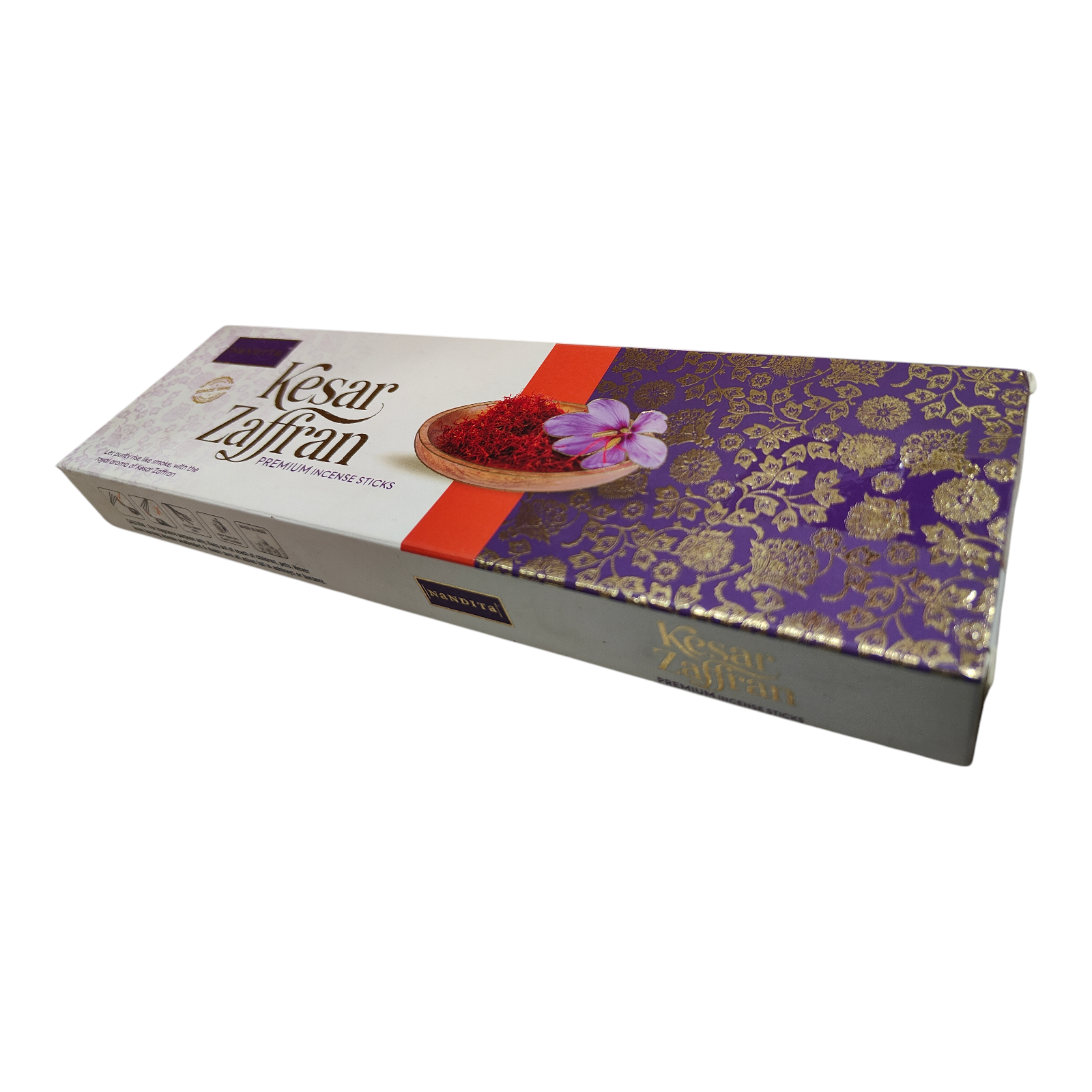 Nandita Kesar Zaffran Premium Incense Sticks - Saffron Masala Agarbatti for Meditation & Pooja